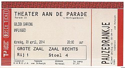 Golden Earring show ticket#1-4 April 08, 2014 Den Bosch - Theater de Parade